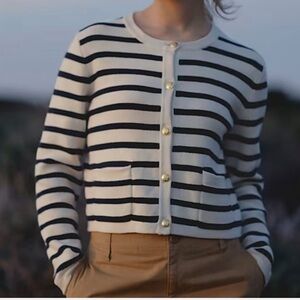 Jessica Simpson Navy and White Striped Cardigan
